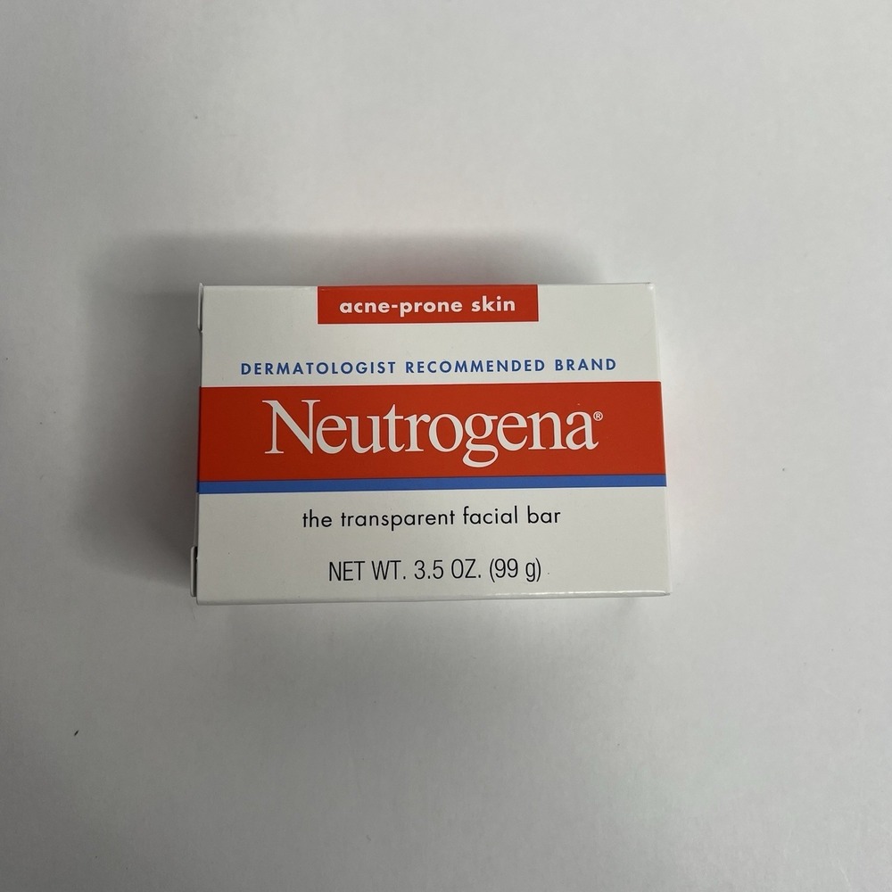 Neutrogena Transparent Facial‎ Bar Acne-Prone Skin Formula Soap 3.5oz 3 Pack NEW